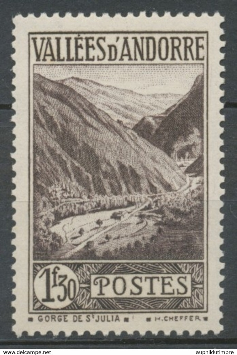 Andorre Français N°78, 1f.30 Brun-noir NEUF** ZA78 - Unused Stamps