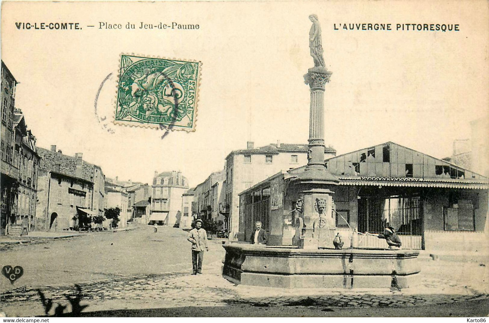 Vic Le Comte * 1907 * Place Du Jeu De Paume * Halle - Vic Le Comte