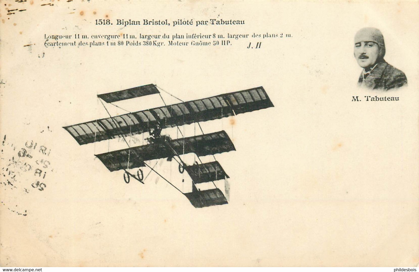 BIPLAN BRISTOL Piloté Par TABUTEAU - ....-1914: Precursores