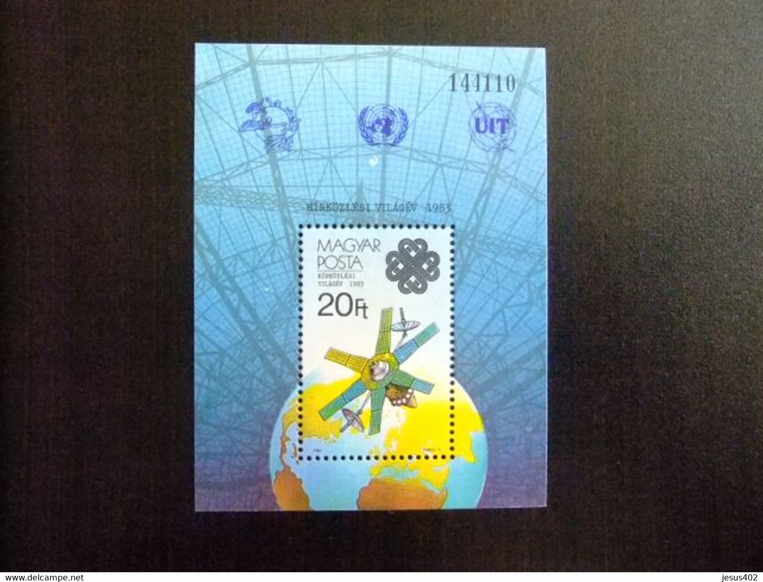 HUNGRIA HONGRIE MAGYAR POSTA 1983 ANNÉE DE LAS COMUNICACIONES UIT OIT YVERT BLOC 170 ** MNH - ILO