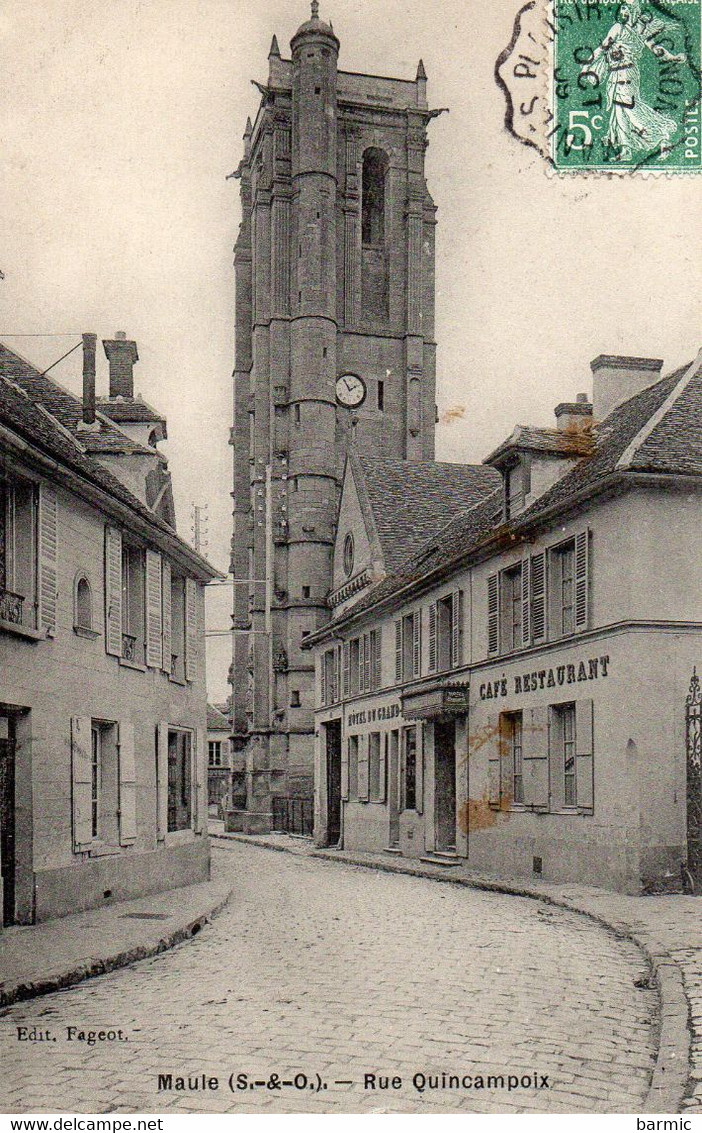 RUE QUINCAMPOIX EGLISE COMMERCE ANCIENNEMENT SEINE ET OISE REF 362 - Maule