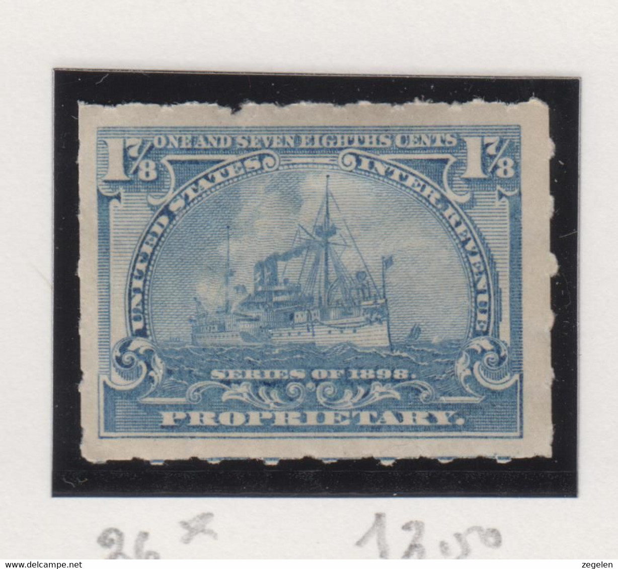 Verenigde Staten Scott.cat. Revenue Stamps:Proprietary Stamps RB26 * - Revenues