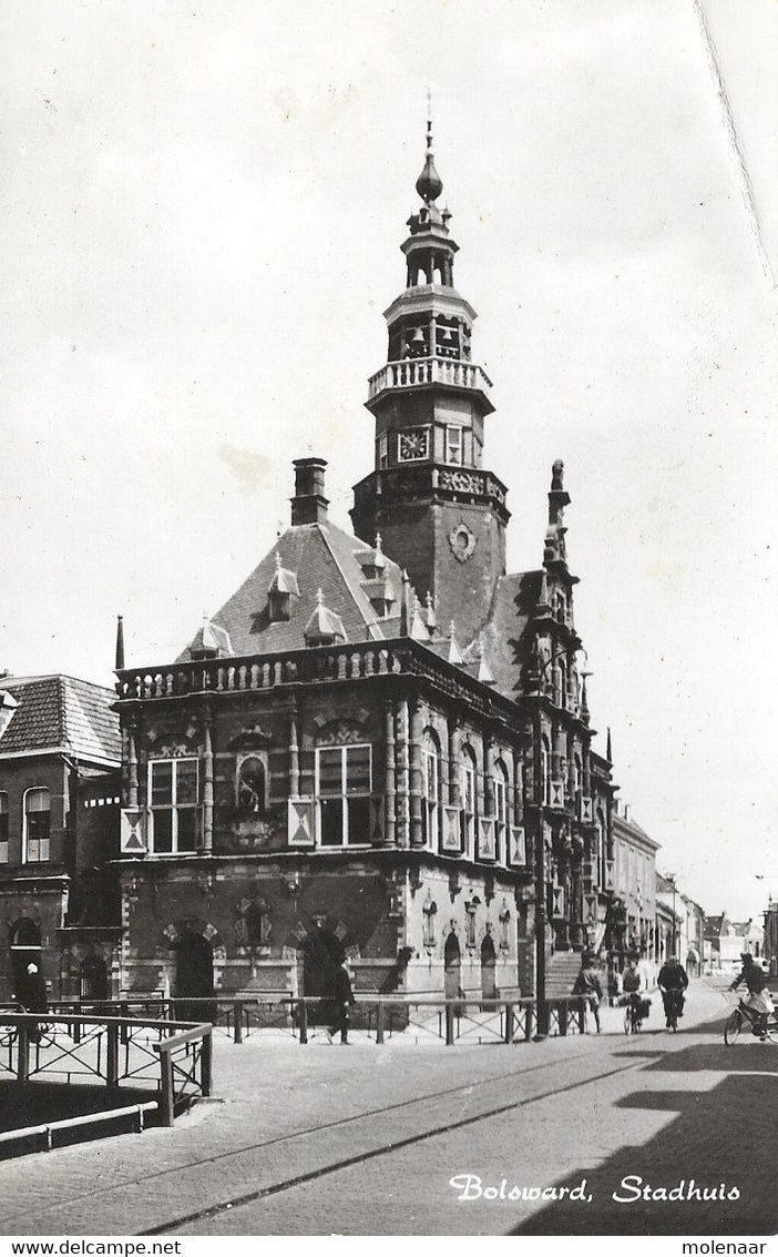 Nederland Postkaart Bolsward "Stadhuis" Gebruikt (5195) - Bolsward