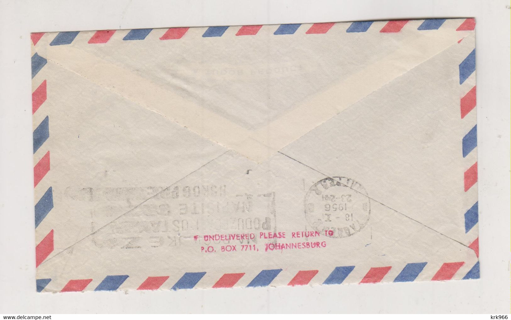 SOUTH AFRICA 1956 JOHANNESBURG Nice Airmail Cover To Yugoslavia - Poste Aérienne