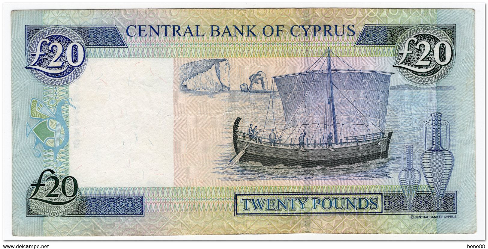 CYPRUS,20 POUNDS,2001,P.63b,VF+ - Cyprus