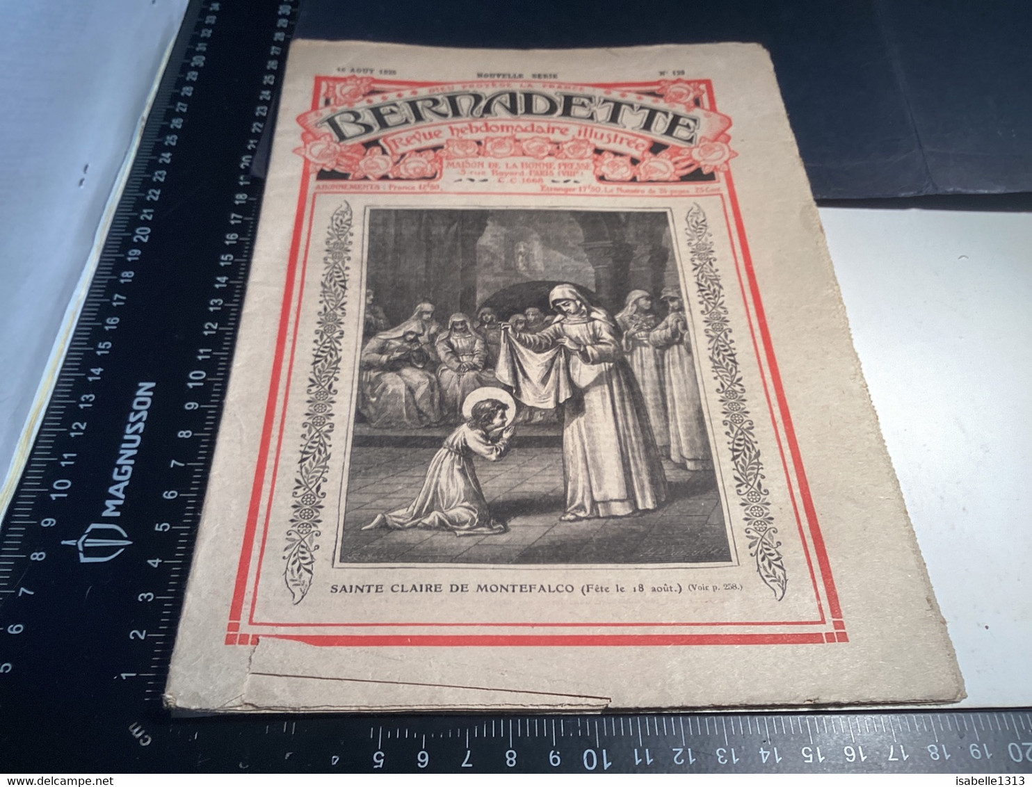 Bernadette Revue Hebdomadaire Illustrée Rare  1925 St Claire De Montefalco  Le Petit Boîteux - Bernadette