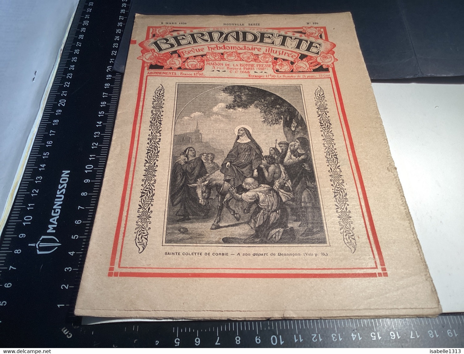 Bernadette Revue Hebdomadaire Illustrée Rare  1925 Sainte Colette De Corbie  La Paire De Bas - Bernadette