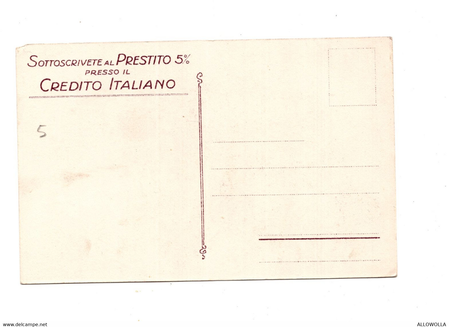 15971" SOTTOSCRIVETE AL PRESTITO 5% PRESSO IL CREDITO ITALIANO " VERSETTO DI LUIGI ORSINI-CART. POST. NON SPED. - Mauzan, L.A.