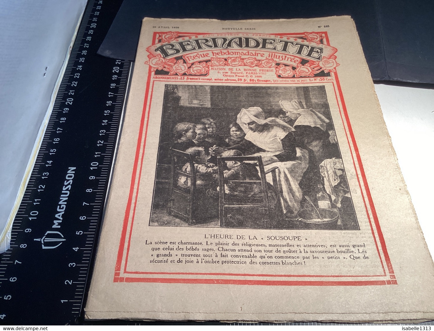 Bernadette Revue Hebdomadaire Illustrée Rare  1925 Religieuse Heure De La Soucoupe Les Aiguillère D’argent - Bernadette