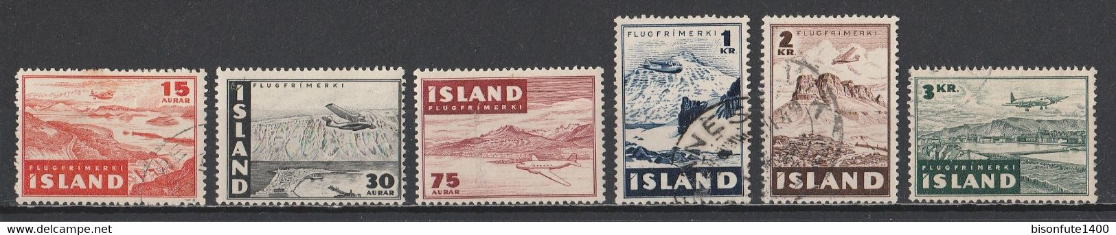 Islande Aérien 1947 : Timbres Yvert & Tellier N° 21 - 22 - 23 - 24 - 25 Et 26 Oblitérés. - Poste Aérienne