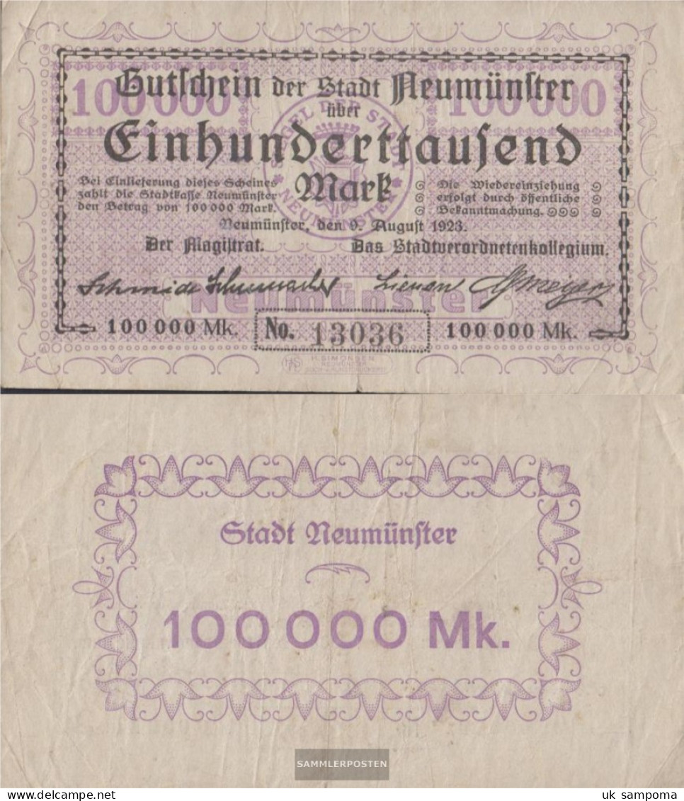 Neumünster Inflationsgeld City Neumünster Used (III) 1923 100.000 Mark - 100.000 Mark