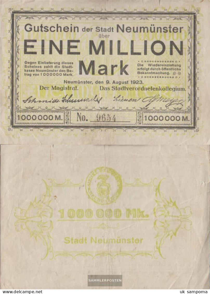 Neumünster Notgeld: Inflationsgeld City Neumünster Used (III) 1923 1 Million Mark - 1 Mio. Mark