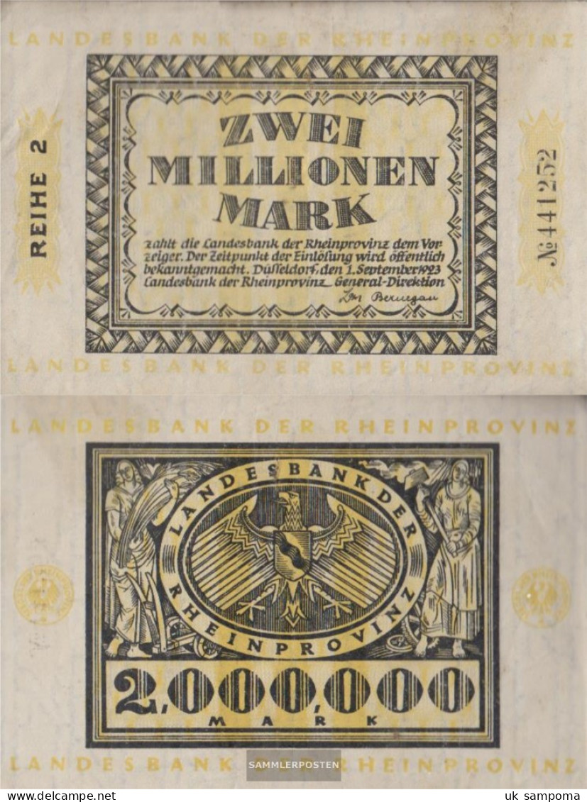 Dusseldorf Inflationsgeld The City Dusseldorf Used (III) 1923 2 One Million Mark Dusseldorf - 2 Miljoen Mark