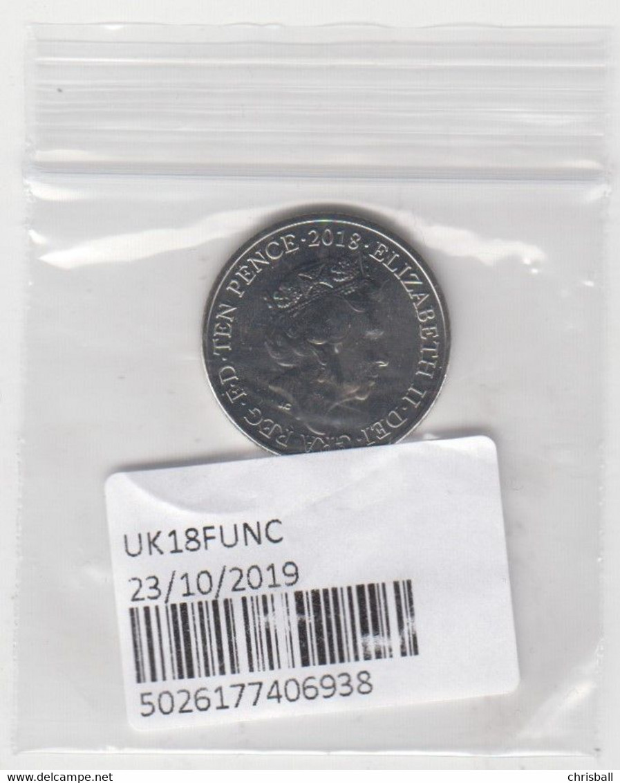 Great Britain UK 10p Coin 2018 A-Z (F - Fish) - 10 Pence & 10 New Pence