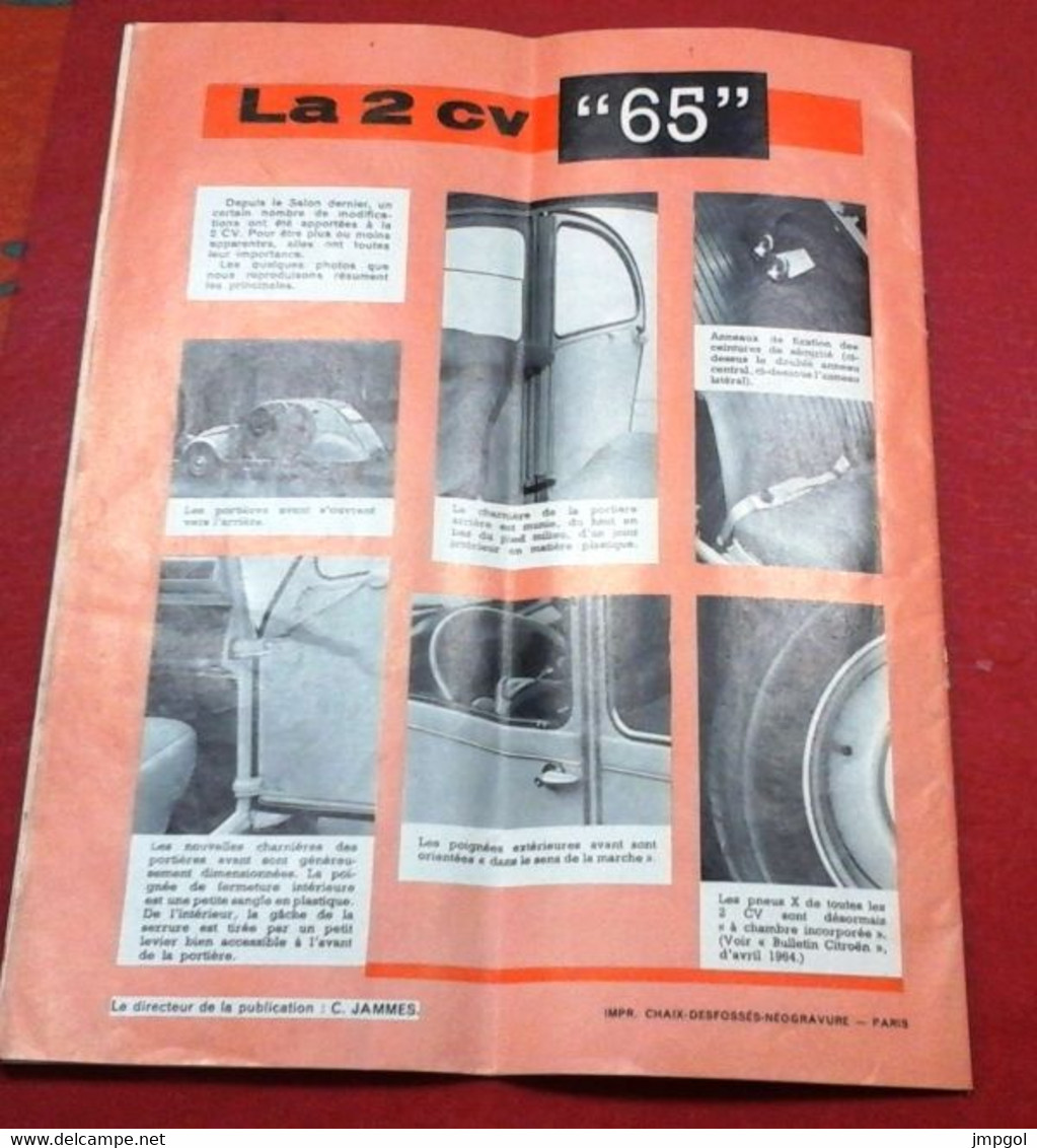 Bulletin Citroën N°626 Mars 1965 La 2 CV 65 Michelin XA2 Frères Lumière Bibliothèque Nationale - Auto/Moto