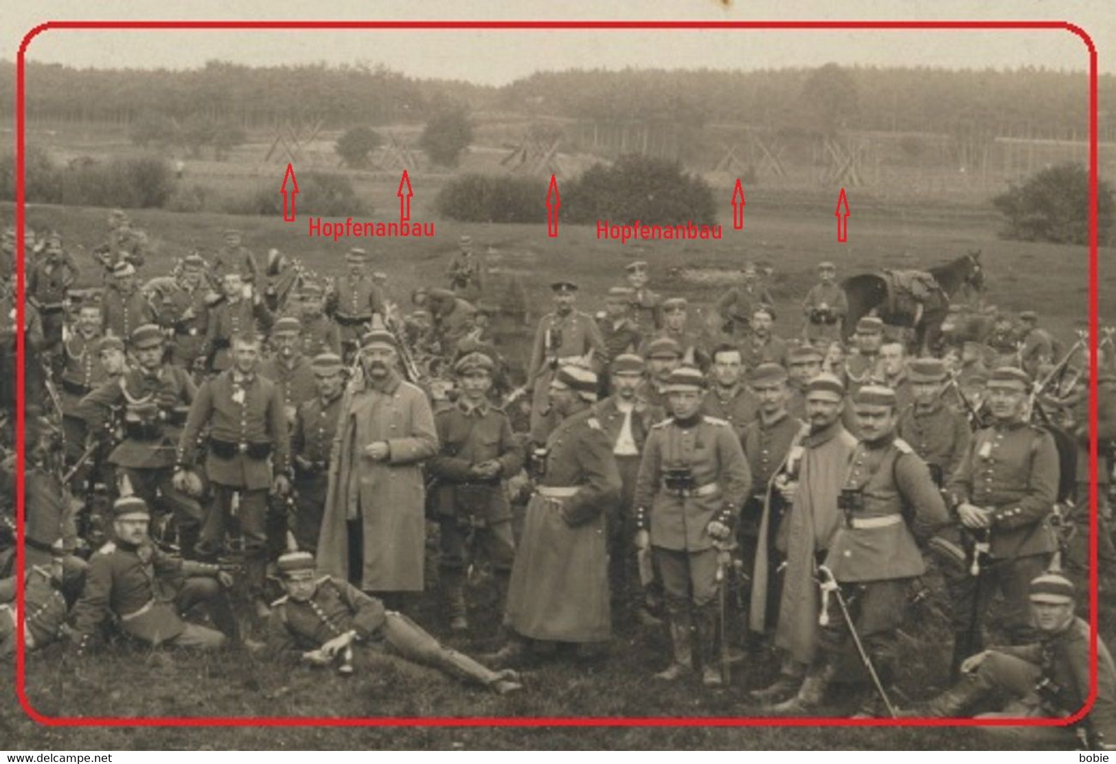 Schwabach Bayern - Foto Karte Soldaten Infanterie Regiment Vor Einem Hopfenfeld / Stempel Schwabach 12/09/1912 - Schwabach