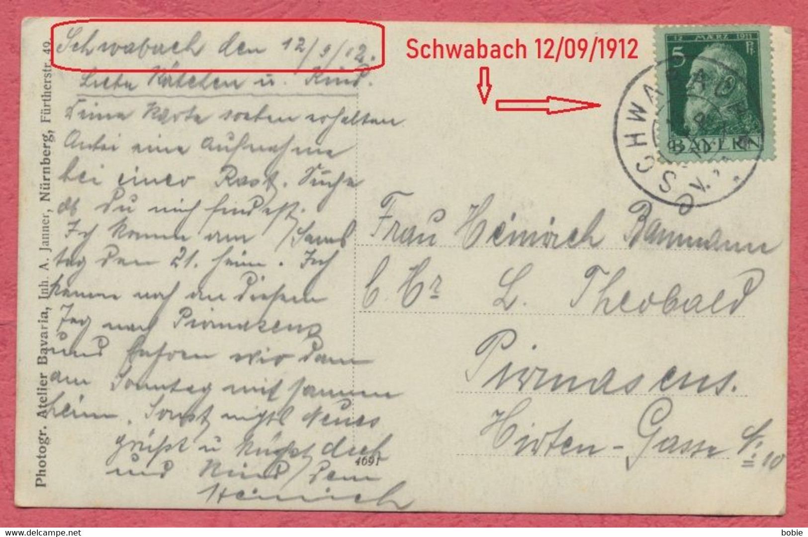 Schwabach Bayern - Foto Karte Soldaten Infanterie Regiment Vor Einem Hopfenfeld / Stempel Schwabach 12/09/1912 - Schwabach