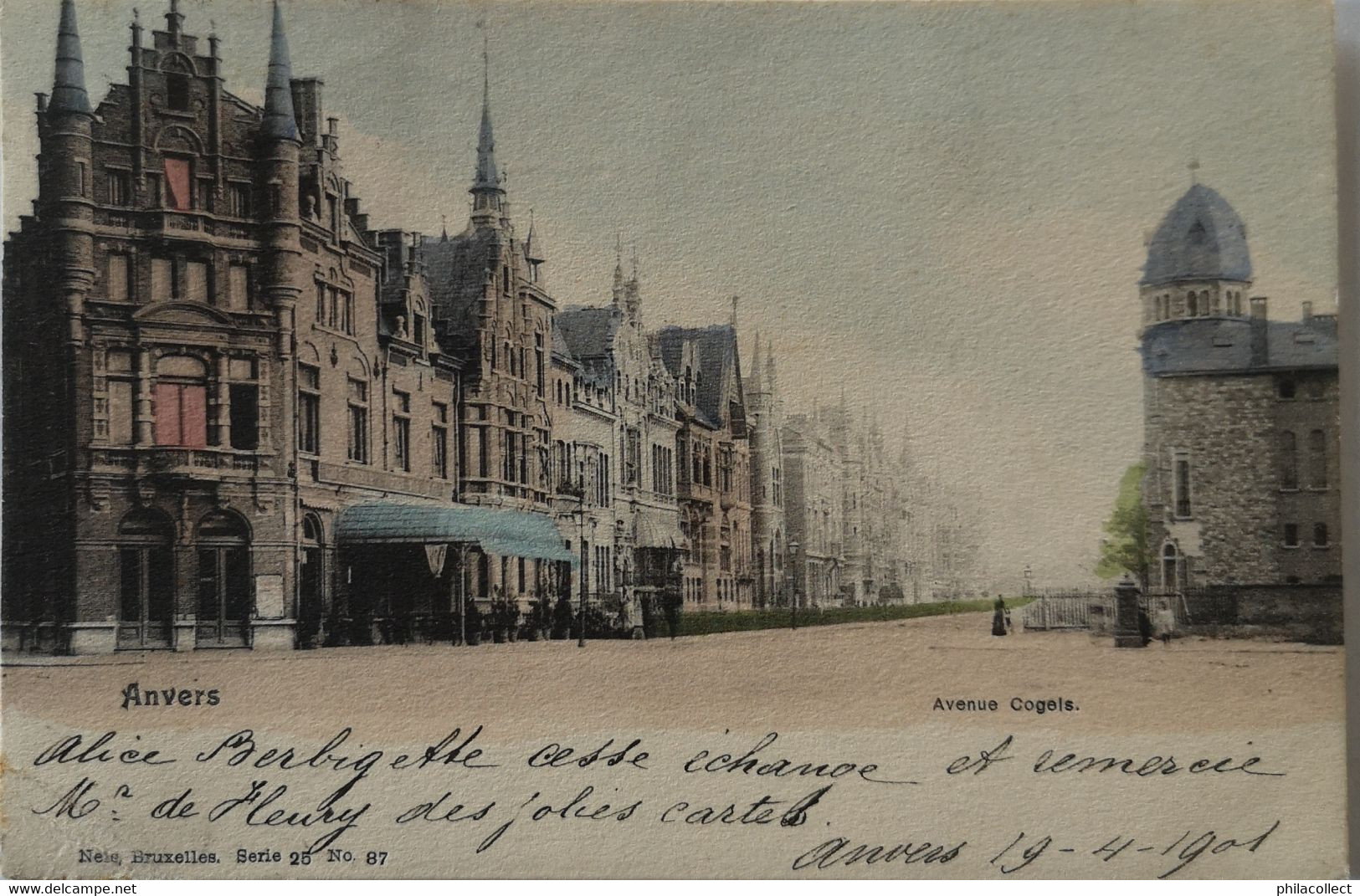 Antwerpen - Anvers  // Avenue Cogels (Cafe - Kleur) 1901 - Antwerpen