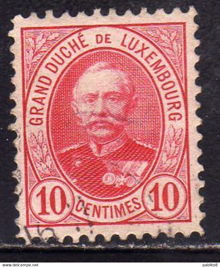 LUXEMBOURG LUSSEMBURGO 1891 1893 GRAND DUKE ADOLPHE CENT. 10c USED USATO OBLITERE' - 1891 Adolphe De Face