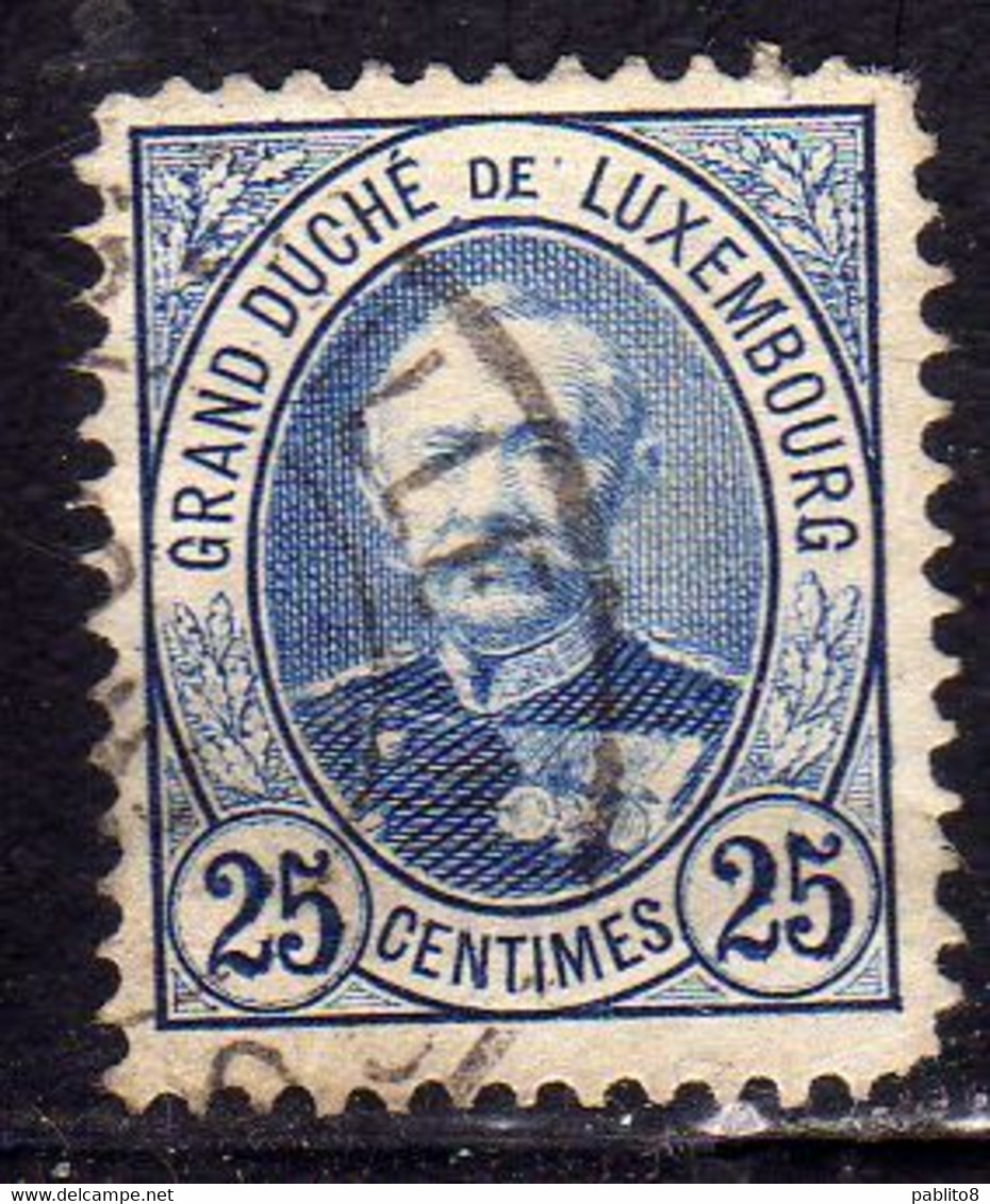 LUXEMBOURG LUSSEMBURGO 1891 1893 GRAND DUKE ADOLPHE CENT. 25c USED USATO OBLITERE' - 1891 Adolphe Front Side