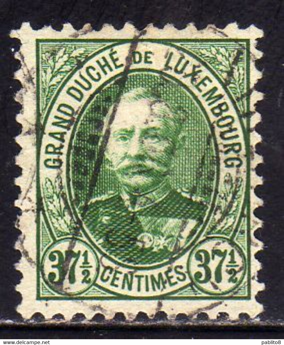 LUXEMBOURG LUSSEMBURGO 1891 1893 GRAND DUKE ADOLPHE CENT. 37 1/2c USED USATO OBLITERE' - 1891 Adolphe Voorzijde