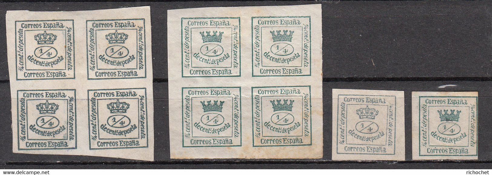 Espagne - 140 (*) + 172 (*) +1/4 140 (*) + 1/4 172 (*) - Unused Stamps