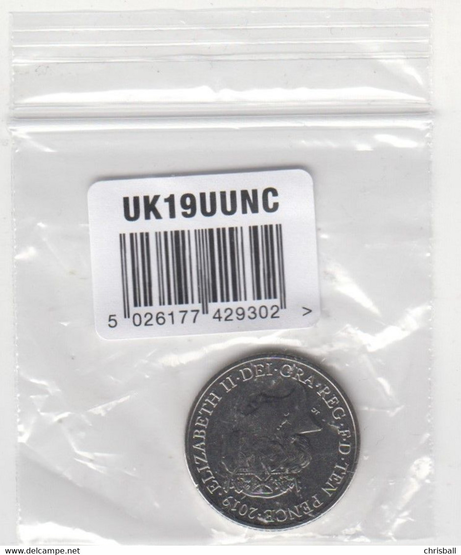 Great Britain UK 10p Coin 2019 A-Z (U - Union Flag) - 10 Pence & 10 New Pence