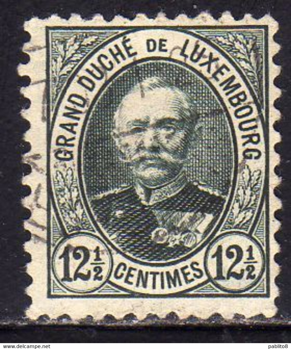 LUXEMBOURG LUSSEMBURGO 1891 1893 GRAND DUKE ADOLPHE CENT. 12 1/2c USED USATO OBLITERE' - 1891 Adolphe Front Side