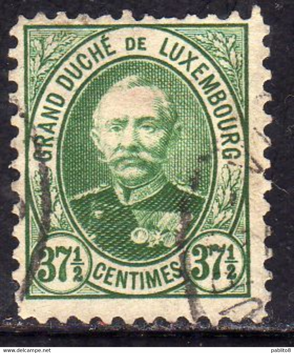 LUXEMBOURG LUSSEMBURGO 1891 1893 GRAND DUKE ADOLPHE CENT. 37 1/2c USED USATO OBLITERE' - 1891 Adolphe Front Side