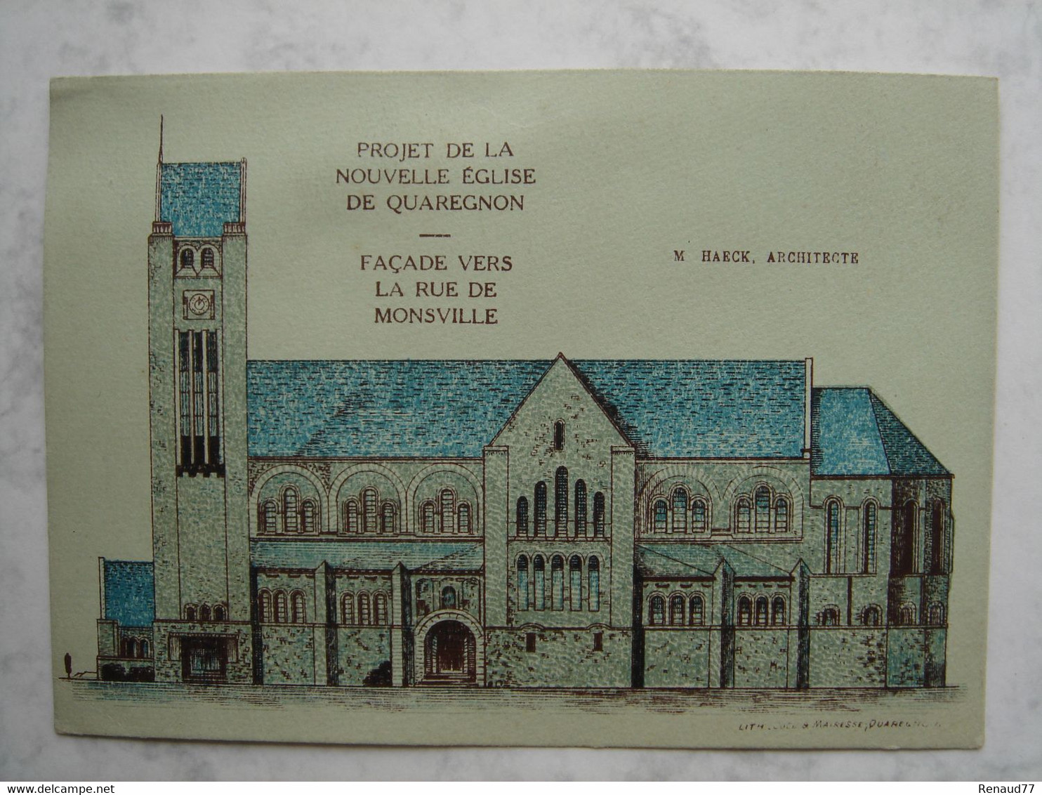 Quaregnon - Projet De La Nouvelle église - Façade Vers La Rue De Monsville (1937) - Quaregnon