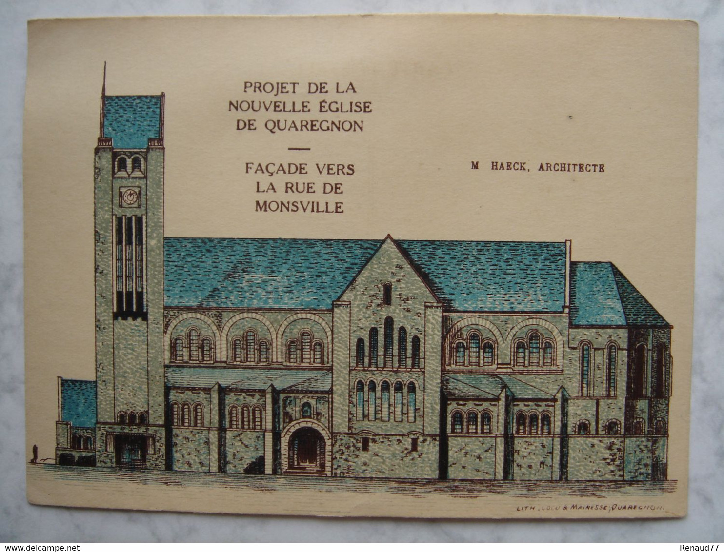 Quaregnon - Projet De La Nouvelle église - Façade Vers La Rue De Monsville (1938) - Quaregnon