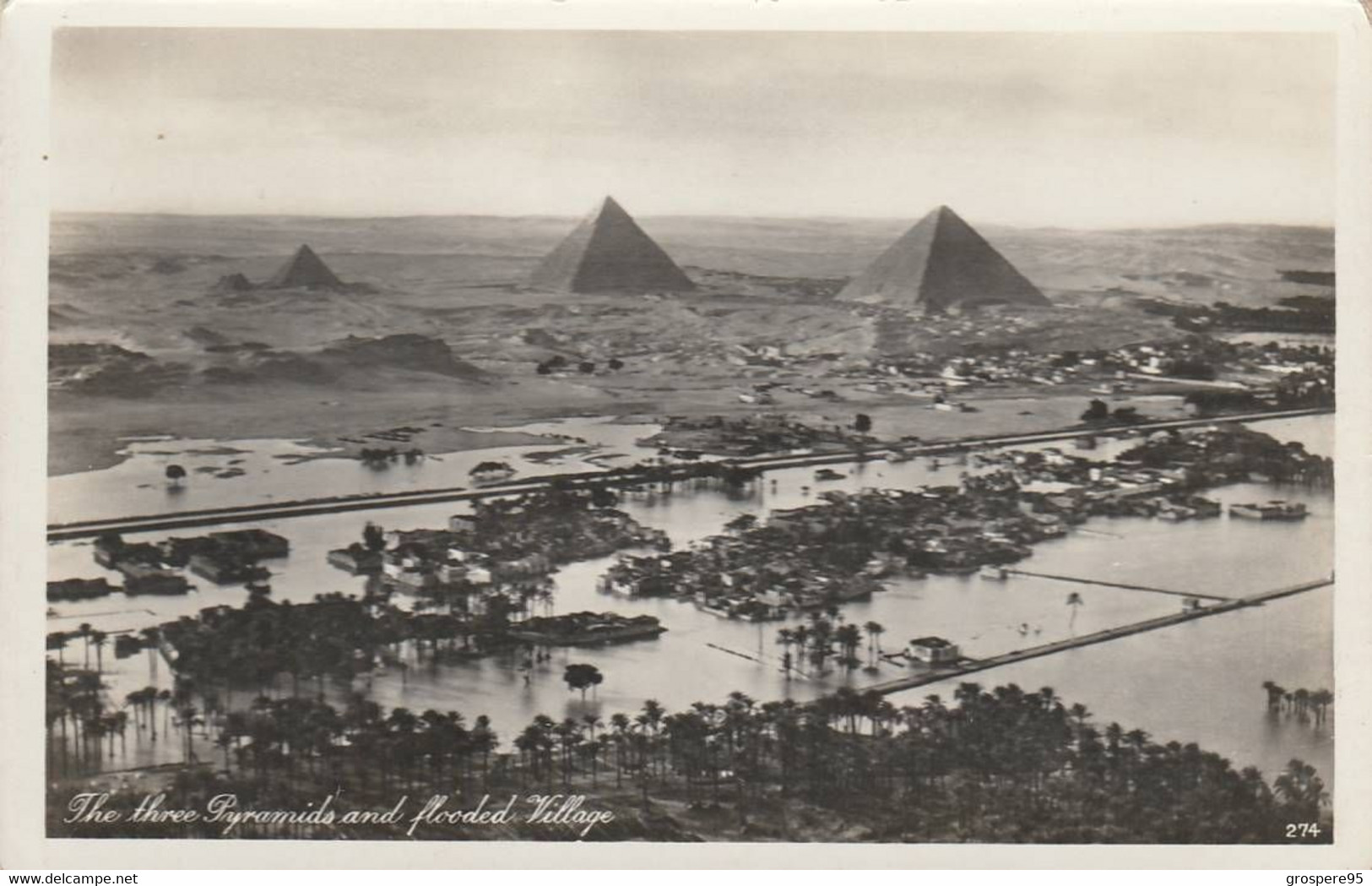 THE THREE PYRAMIDS AND FLOODED VILLAGE - Gizeh