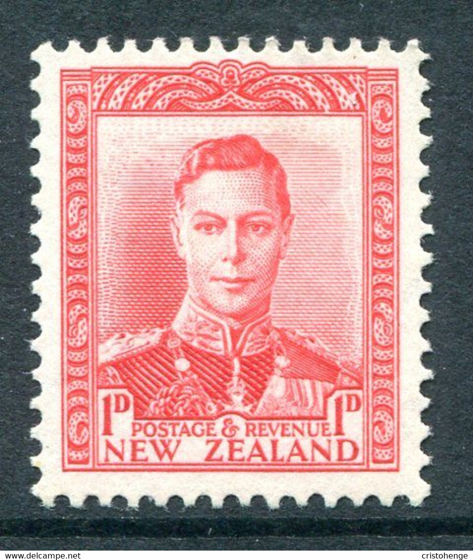 New Zealand 1938-44 King George VI Definitives - 1d Scarlet HM (SG 605) - Neufs