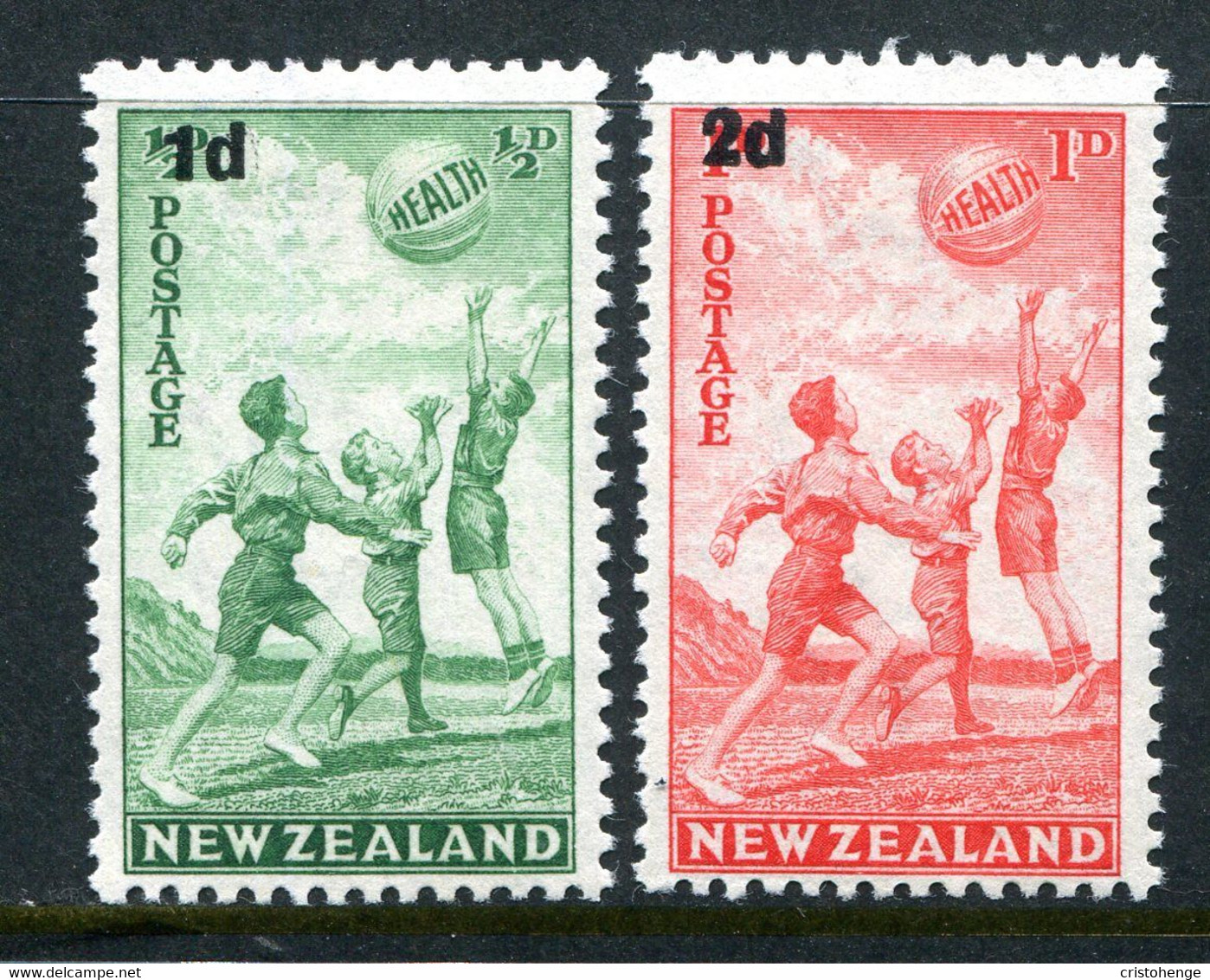 New Zealand 1939 Health - Beach Ball HM (SG 611-612) - Ongebruikt