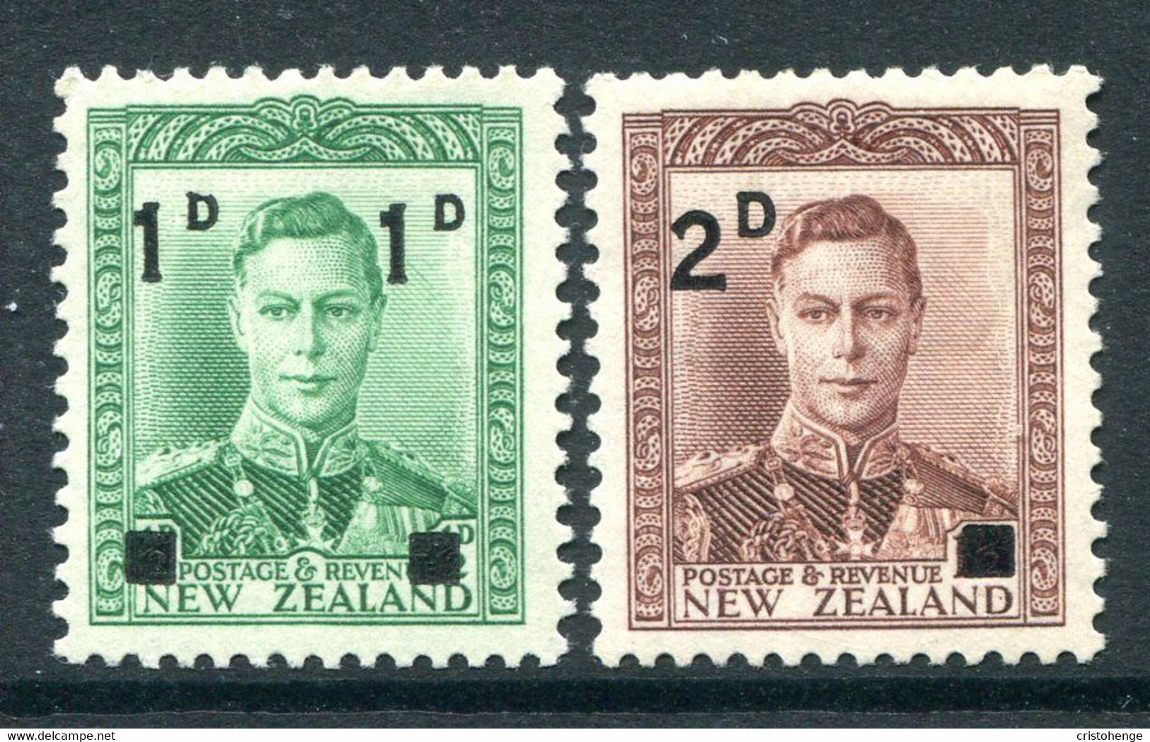 New Zealand 1941 KGVI Surcharges Set HM (SG 628-629) - Unused Stamps