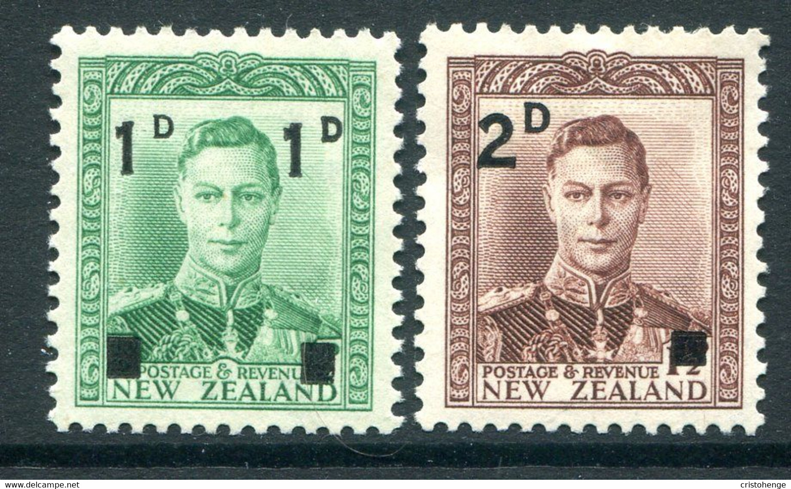 New Zealand 1941 KGVI Surcharges Set HM (SG 628-629) - Neufs