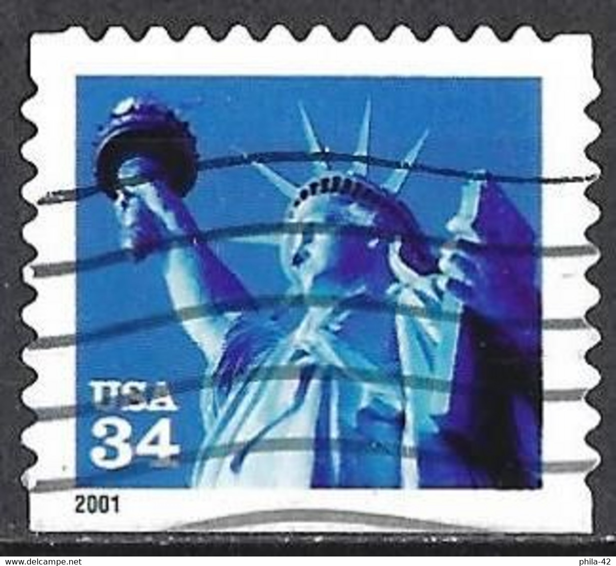 United States 2001 - Mi 3427 BDu - YT 3158 ( Statue Of Liberty ) Perf. 11 - Usados