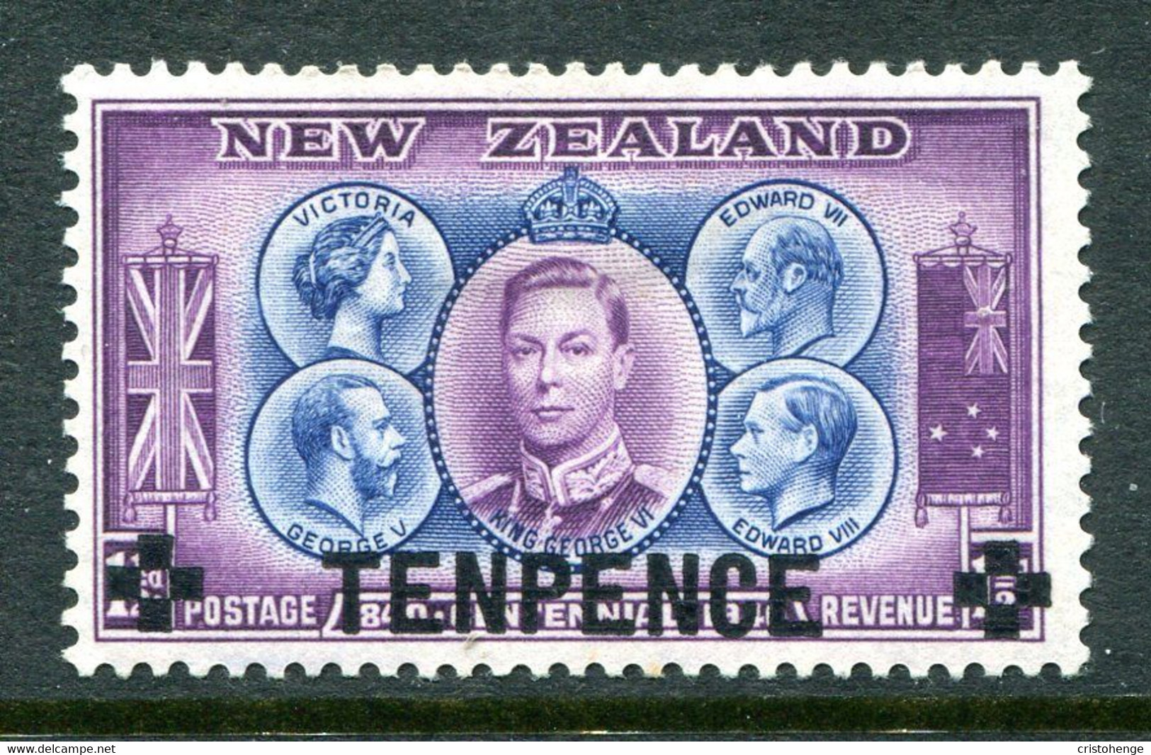 New Zealand 1944 10d Surcharge HM (SG 662) - Ungebraucht