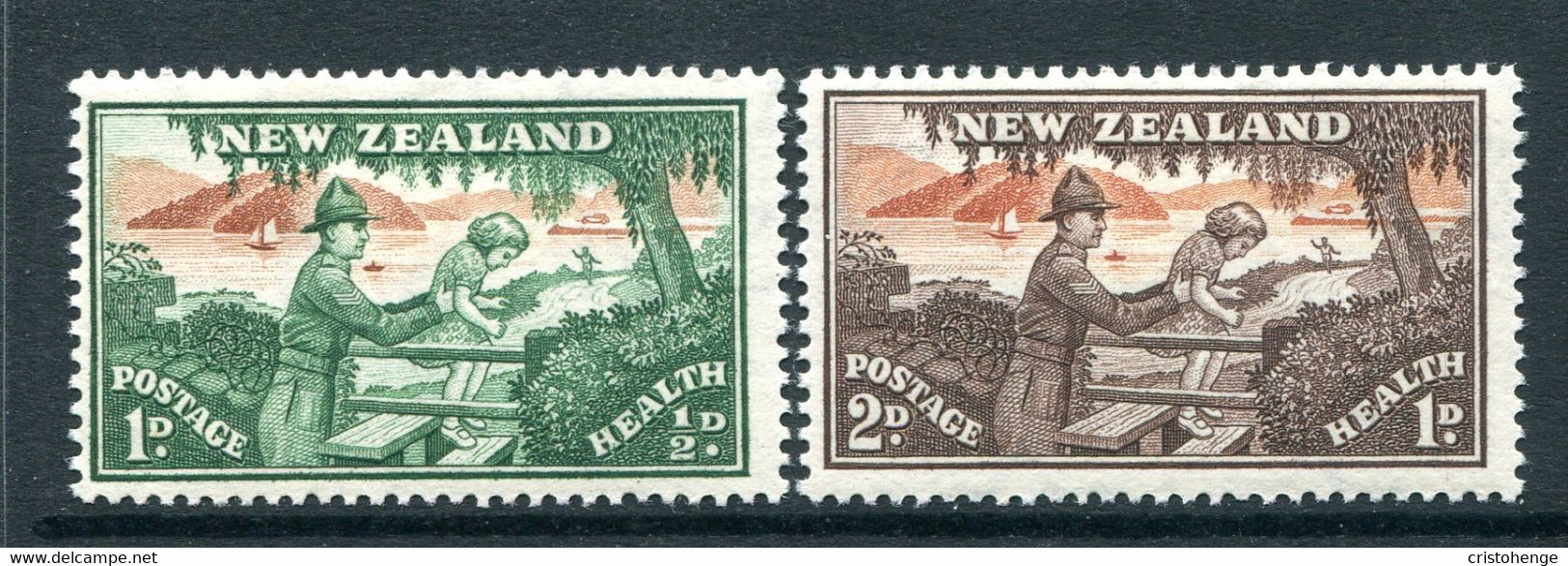New Zealand 1946 Health - Soldier Helping Child Set HM (SG 678-679) - Unused Stamps
