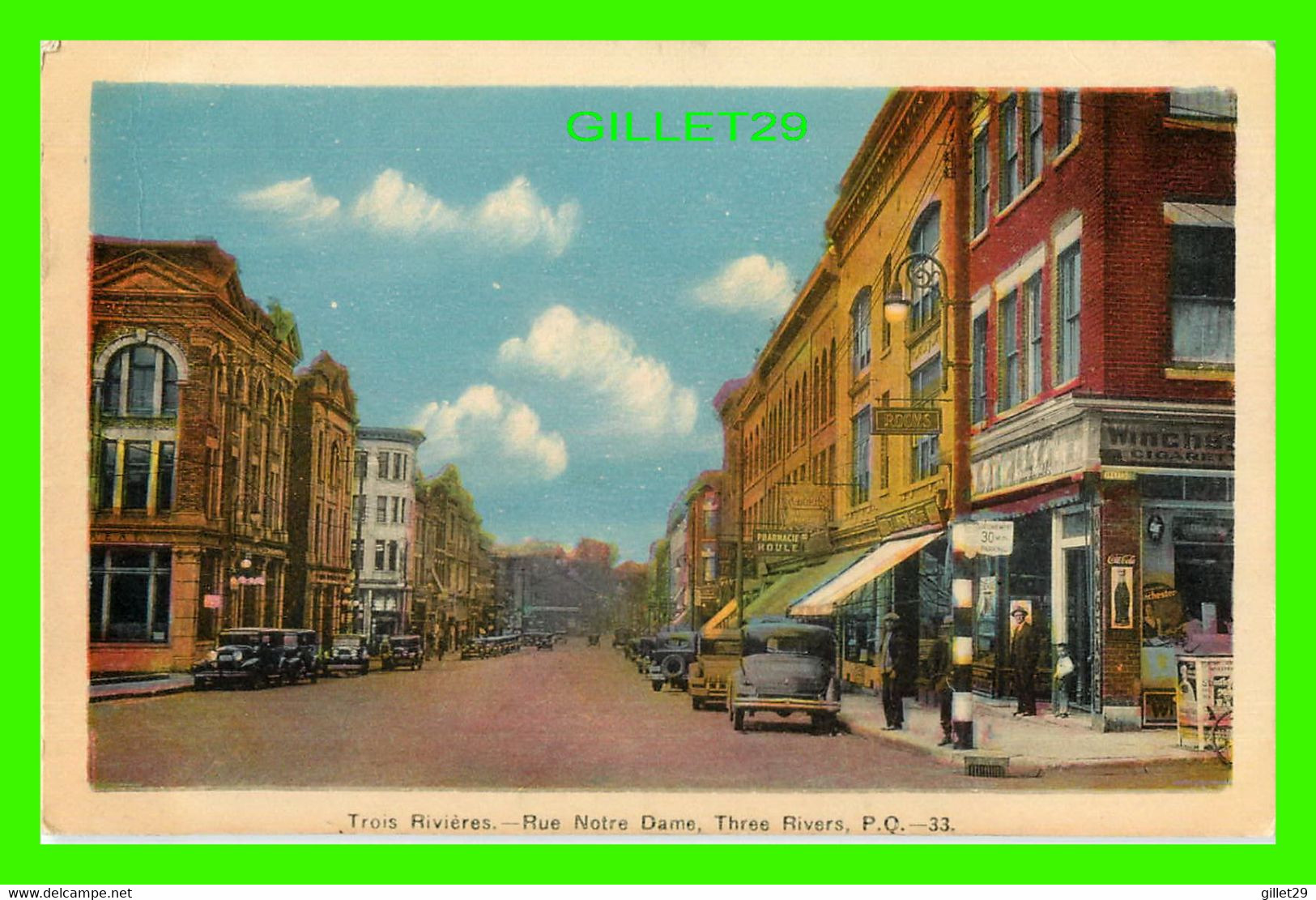 TROIS-RIVIÈRES, QUÉBEC - RUE NOTRE DAME - ANIMÉE DE VIEILLE VOITURES - PECO - - Trois-Rivières