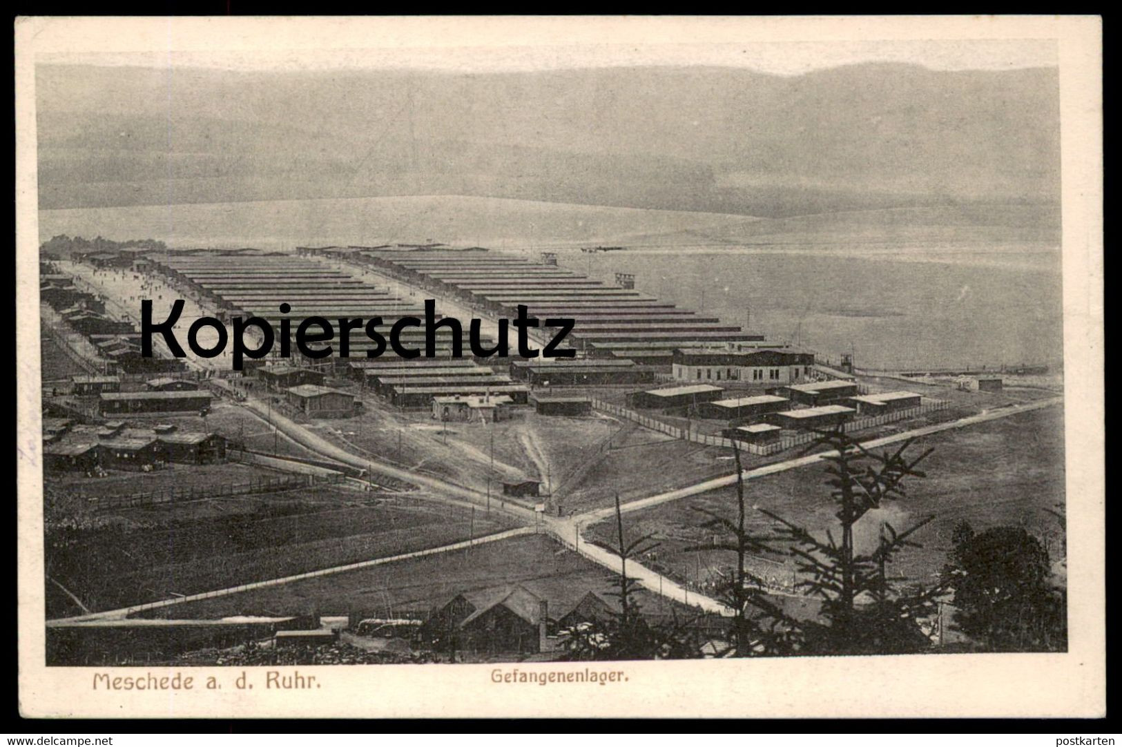 ALTE POSTKARTE MESCHEDE AN DER RUHR GEFANGENENLAGER PANORAMA Totalansicht Gesamtansicht AK Ansichtskarte Postcard Cpa - Meschede