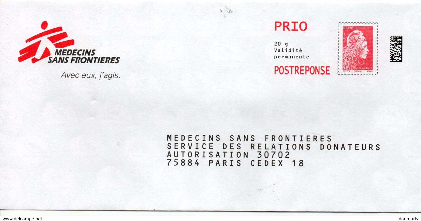 PAP Marianne L'engagée  Médecins Sans Frontières  (295178 Au Verso) - - PAP : Antwoord /Ciappa-Kavena