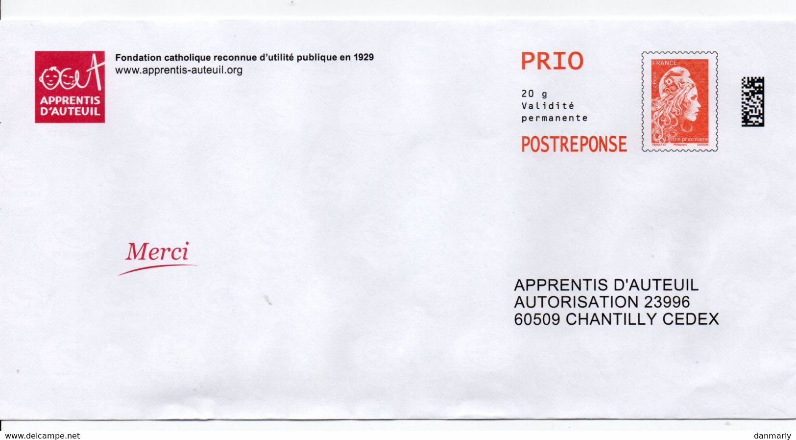 PAP Marianne L'engagée Apprentis D'Auteuil   (318661 Au Verso) - - PAP : Antwoord /Ciappa-Kavena