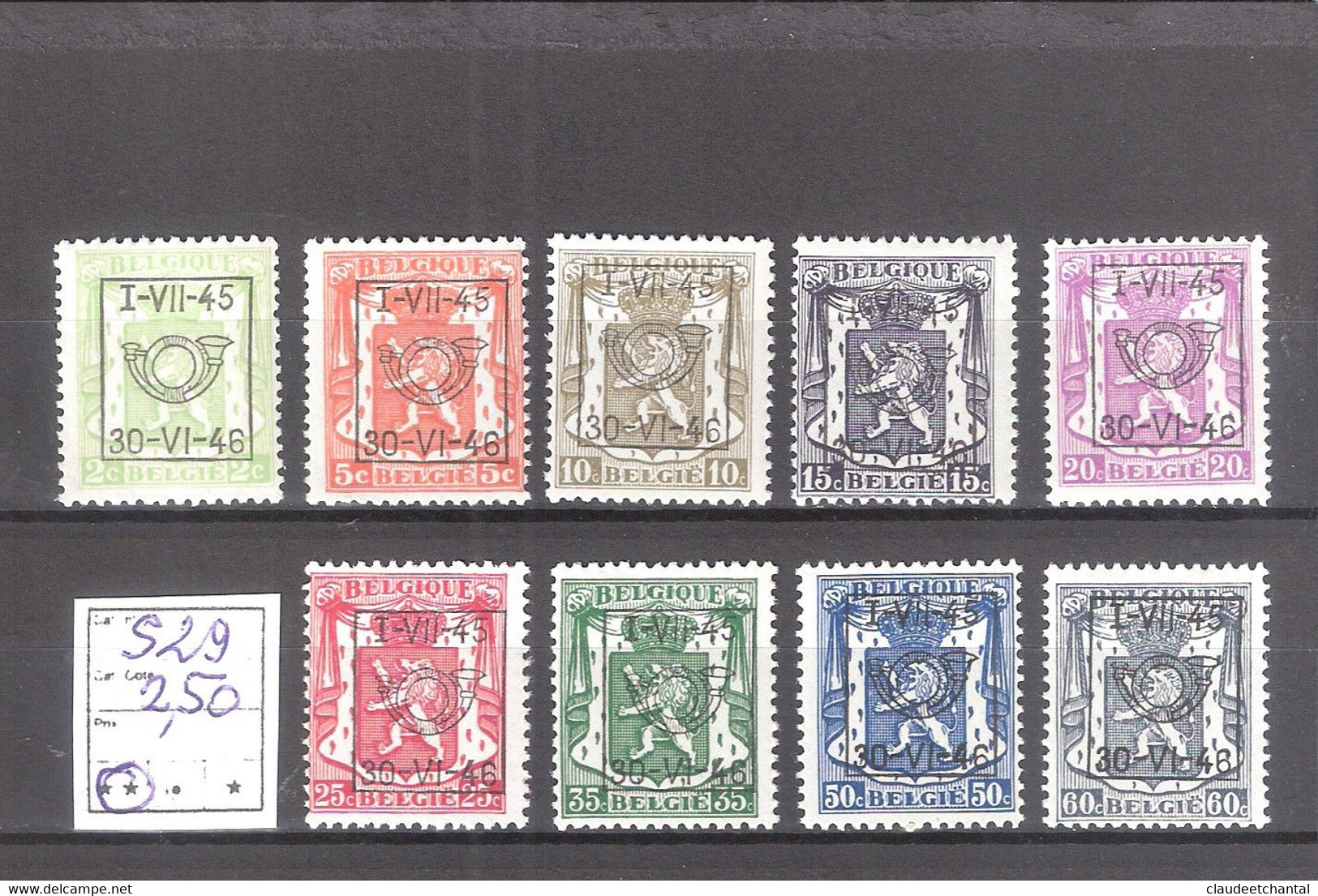 Belgique Préo Série 29 ** MNH Cote COB 2,50 € - Typo Precancels 1936-51 (Small Seal Of The State)