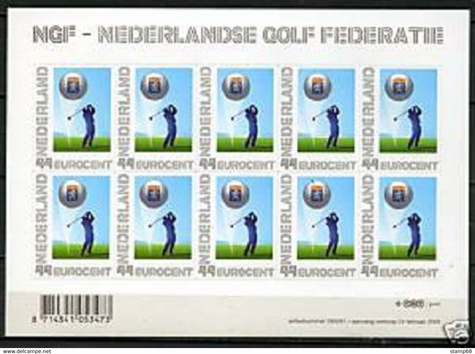 Nederland NVPH 2635 V2635 Vel Persoonlijke Zegels Golf 2009 MNH Postfris - Autres & Non Classés