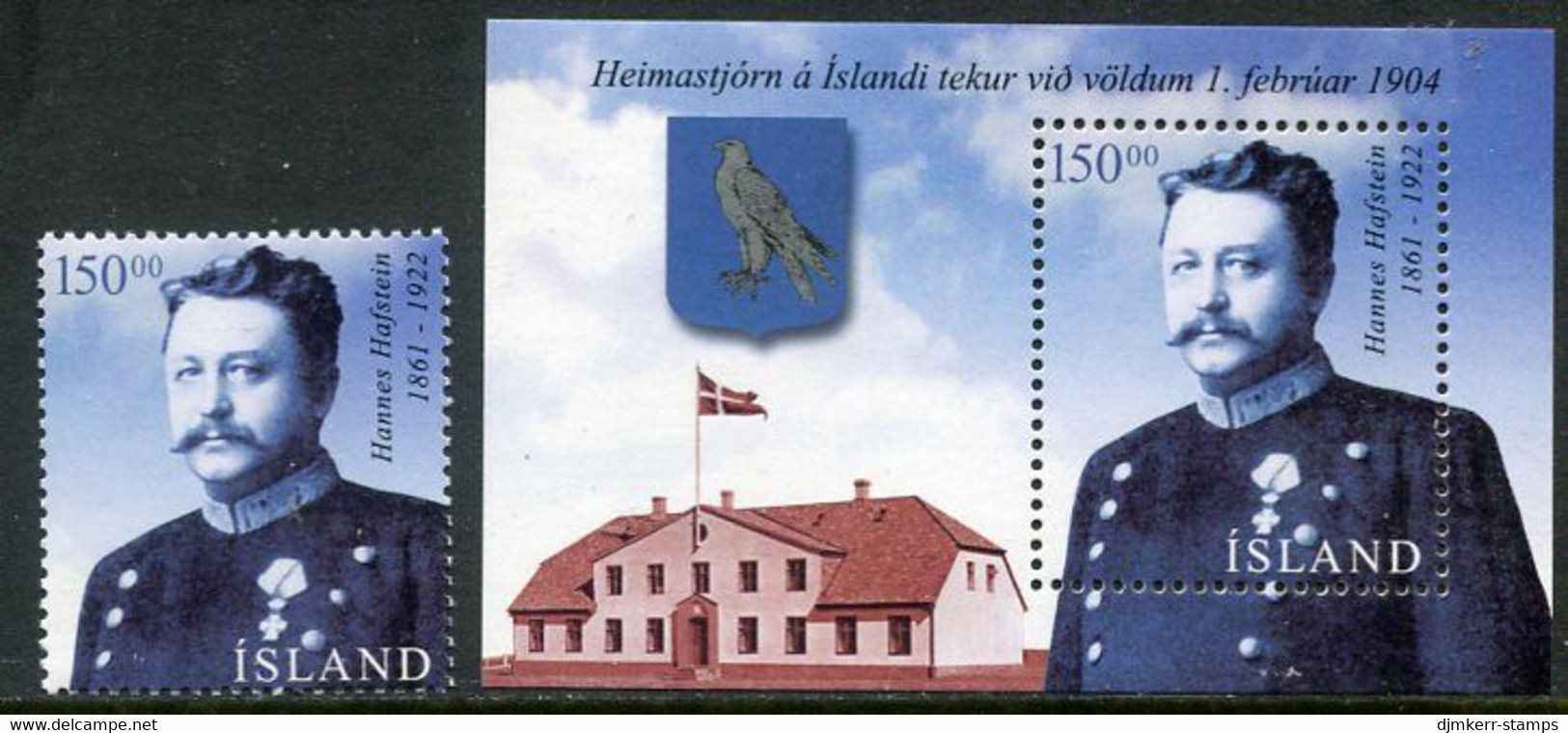 ICELAND  2004 Centenary Of Internal Autonomy MNH / **.  Michel 1053 + Block 34 - Unused Stamps
