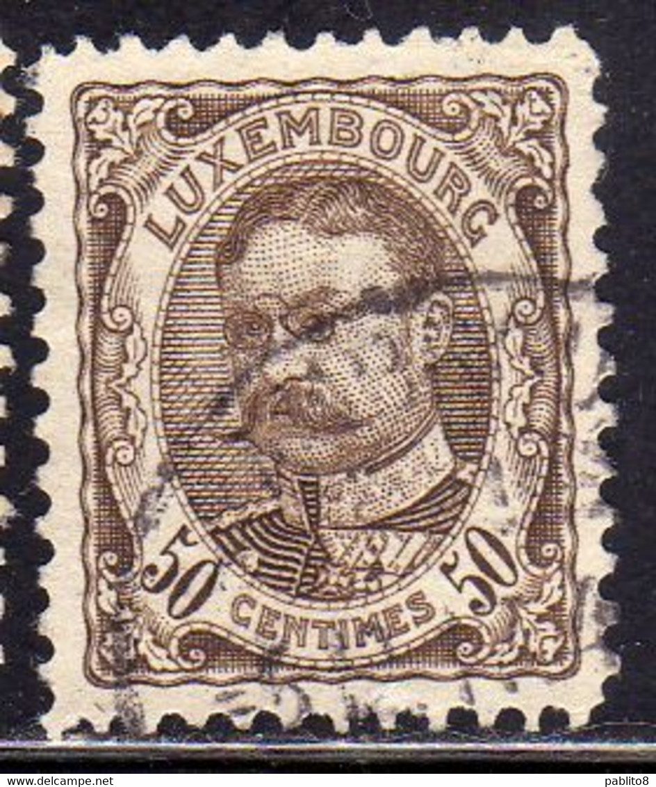 LUXEMBOURG LUSSEMBURGO 1906 1926 1907 GRAND DUKE WILLIAM IV CENT. 50c USED USATO OBLITERE' - 1906 Wilhelm IV.