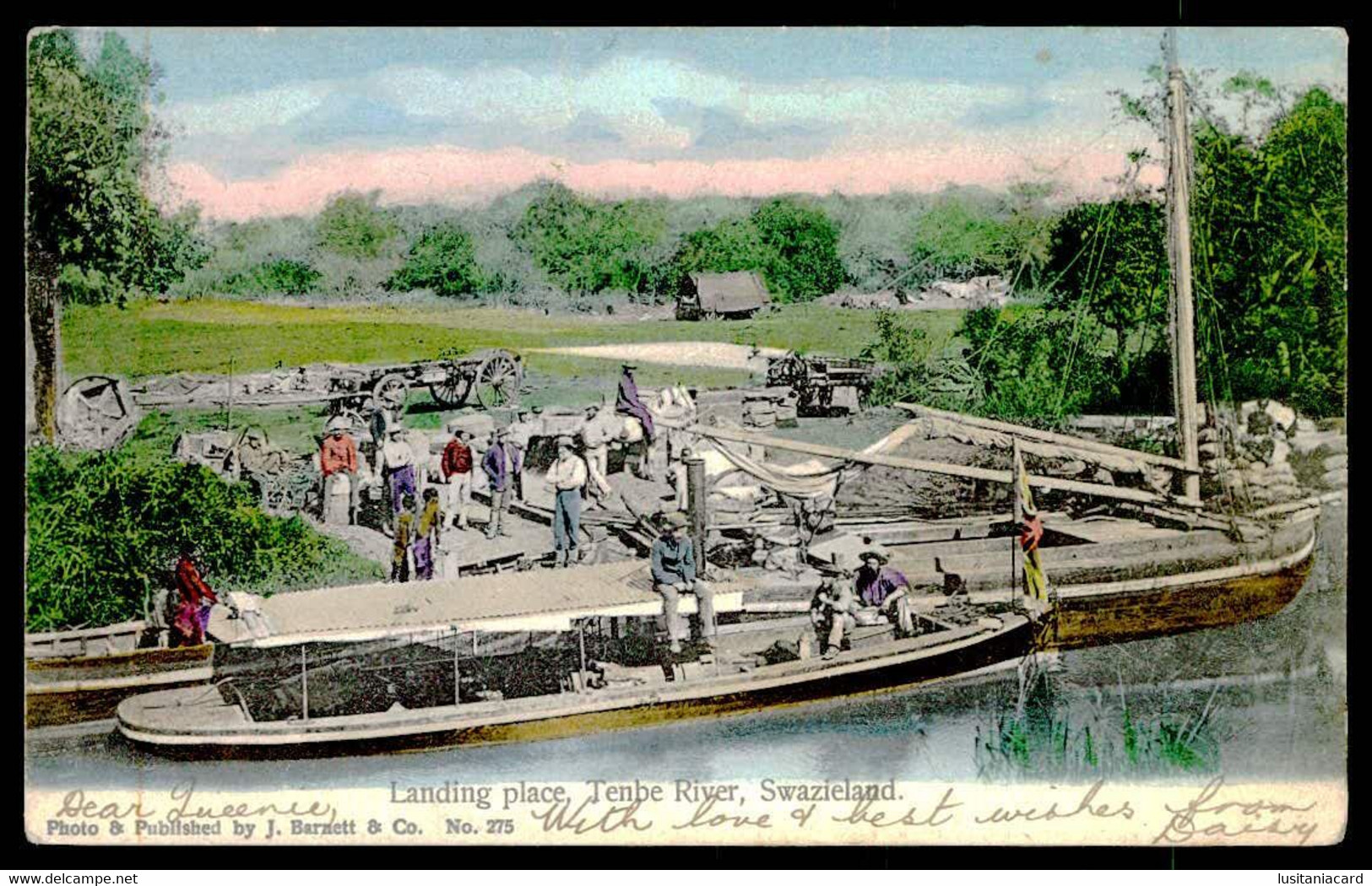 SWAZIELAND - Landing Place . Tenbe River.(Ed.  Photo & Published By J. Barnett & Co. Nº 275) Carte Postale - Swasiland