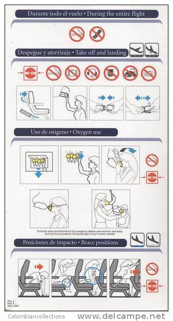 Lote TSA20, El Salvador, Taca, Airbus, A320, Tarjeta De Seguridad, Safety Card - Fichas De Seguridad