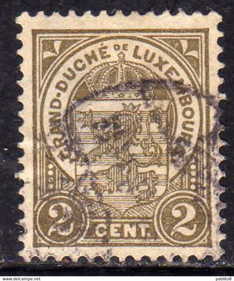 LUXEMBOURG LUSSEMBURGO 1906 1926 1907 COAT OF ARMS STEMMA ARMOIRIES CENT. 2c USED USATO OBLITERE' - 1906 Wilhelm IV.